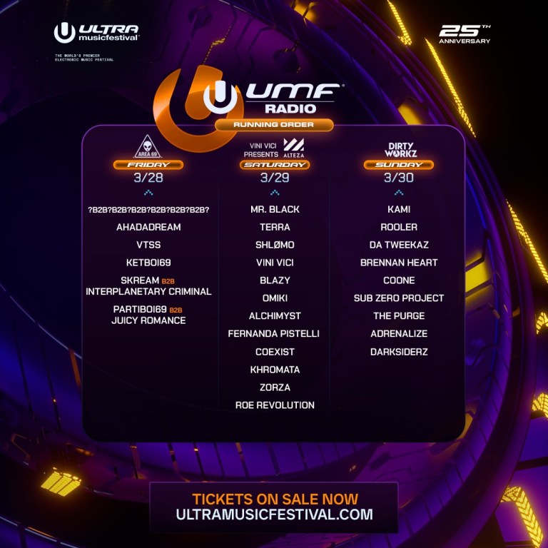 Ultra Weekend Ultra Music Festival Reveals 2025 Daily Lineup for 25th Anniversary ...